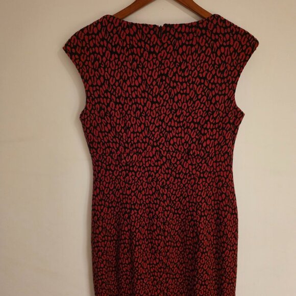 Calvin Klein Women’s Red & Black Animal Print Sheath Dress - Picture 3 of 4